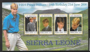 SIERRA LEONE SG3380a 2000 18th BIRTHDAY 0F PRINCE WILLIAM MNH