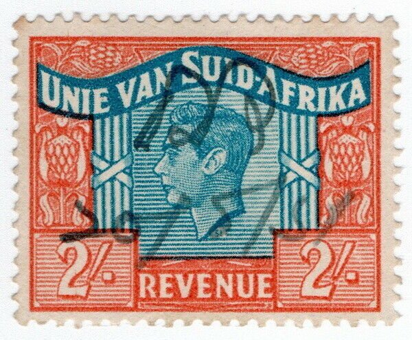 (I.B) South Africa Revenue : Duty Stamp 2/- (language error)