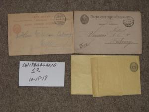 Switzerland-2 Early Postal Cards (used)  & 1 Wrapper (unused)