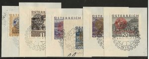 Austria Sc #B87-B93 Rotary set of 6 on piece with FD cancels VF