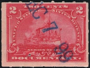 R164 2¢ Documentary Stamp (1898) Used/Date Stamp