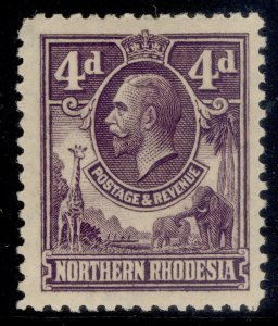 NORTHERN RHODESIA GV SG6, 4d violet, M MINT.