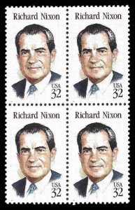 PCBstamps   US #2955 Block $1.28(4x32c)Richard Nixon, MNH, (5)