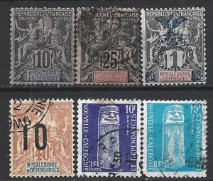 COLLECTION LOT 15766 NEW CALEDONIA 6 AC STAMPS 1892+ CV+$21