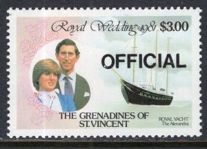St Vincent Grenadines O3 Royal Wedding MNH VF