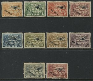 New Guinea 1939 Airmails various to 2/ mint o.g. hinged