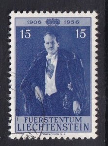 Liechtenstein  #304  used  1956  Prince 15rp