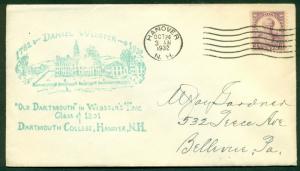 SCOTT # 725 FDC, DARTMOUTH COL. CACHET, SCRIPT ADDRESS, HANOVER, NH, GREAT PRICE