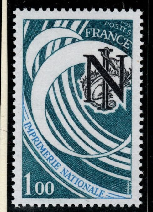 FRANCE Scott 1614 MNH** Printing Office Emblem stamp 1978