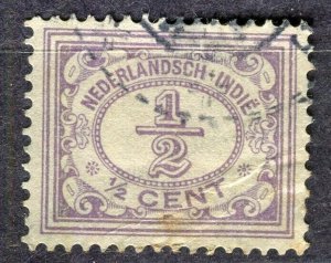 NETHERLANDS INDIES; 1912 early Numeral issue fine used 1/2c. value