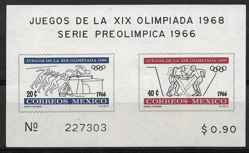 1966 Mexico 975a Summer Olympics MNH S/S