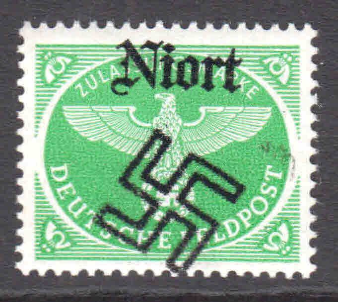 GERMANY MQ2 FELDPOST NIORT LOCAL OVERPRINT OG NH VF BEAUTIFUL GUM $$$$$$$