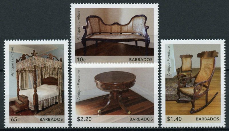 Barbados Antiques Stamps 2021 MNH Antique Furniture Tables Chairs Beds 4v Set