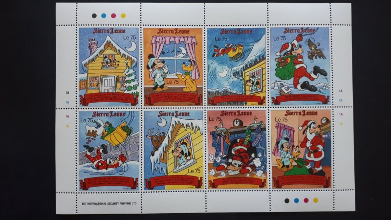 Disney - Sierra Leone 1990. - Christmas ** MNH Set in sheet 2