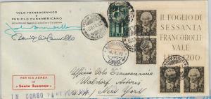 61465 -  ITALY - POSTAL HISTORY - SPECIAL FLIGHT  COVER  signed by PILOTS! 1949