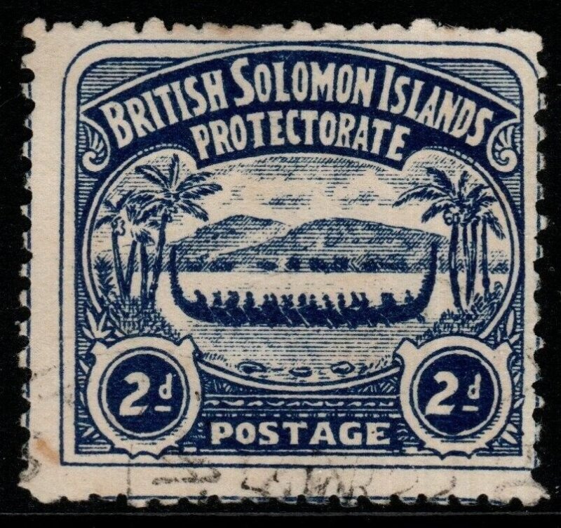 BRITISH SOLOMON IS. SG3 1907 2d INDIGO USED 