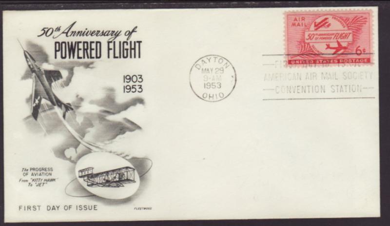 US C47 Powered Flight 1953 Fleetwood U/A FDC