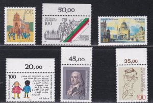 Germany # 1787-1792, Commemorative Issues for 1993, NH, 1/2 Cat.