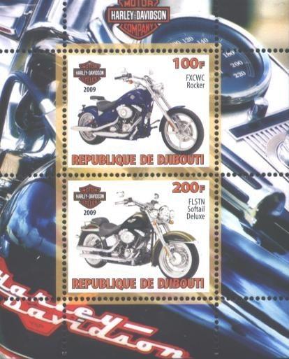 Djibouti 2009 Transport Motorcyles Harley Davidson Motorbike M/S Stamps MNH (1)