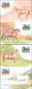 #2155-58 American Horses Maxi FDC Set