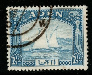 ADEN SG5 1937 2½a BRIGHT BLUE USED