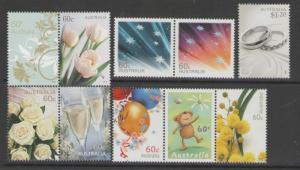 AUSTRALIA SG3449/58 2010 GREETINGS MNH 