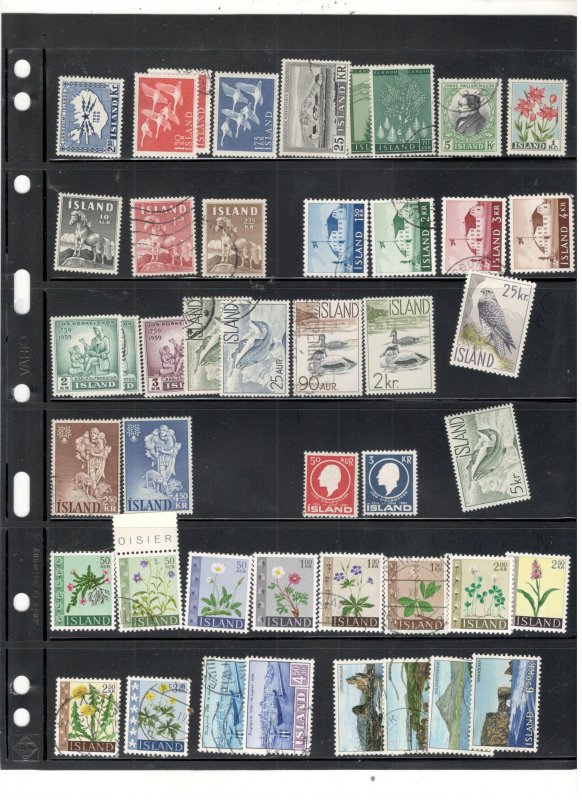 ICELAND COLLECTION ON STOCK SHEET MINT/USED