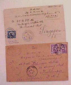 INDOCHINA   TO SINGAPORE 1935 also B/S KUALA LUMPUR VIA SINGAPORE 1931 