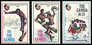 Gambia 377-379, MNH, 13th Anniversary of Independence, Regatta