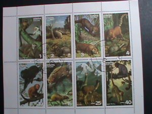 ​SCOTLAND-STAFA STAMP-1977 WORLD WILD ENDANGER ANIMALS-CTO SHEET VERY FINE