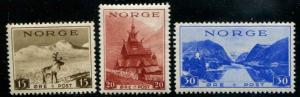 Norway SC# 181-3 Raindeer, Church, Sunnfiord set MH