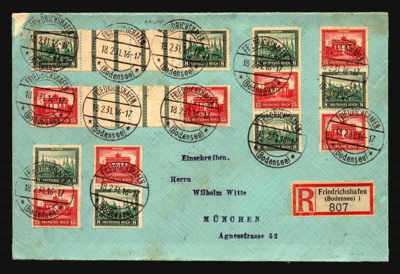 Germany 1931 Zusammendruck & Gutter Pair Cover (Archived on  Card) - Z17110