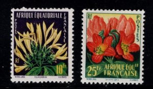 French Equatorial Africa AEF  Scott 200-201 MNH*** flower stamp set