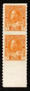 126a Scott - 1c orange yellow , MLHOG (Top Margin), p.8, Part Perf, Canada