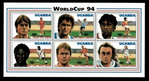 Uganda 1994 - WORLD CUP 94 - Sheet of 6 (Scott #1218) - MNH