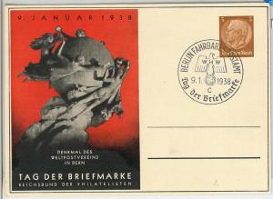 63334 - GERMANY - POSTAL HISTORY -  POSTAL STATIONERY CARD  1938 -  STAMP DAY