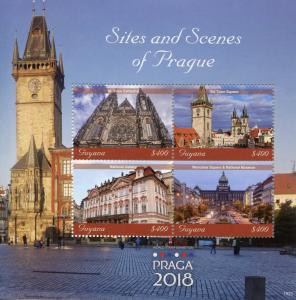 Guyana 2018 MNH Sites & Scenes of Prague 4v M/S Architecture Tourism Stamps