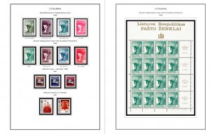 COLOR PRINTED LITHUANIA 1990-2019 STAMP ALBUM PAGES (103 illustrated pages)