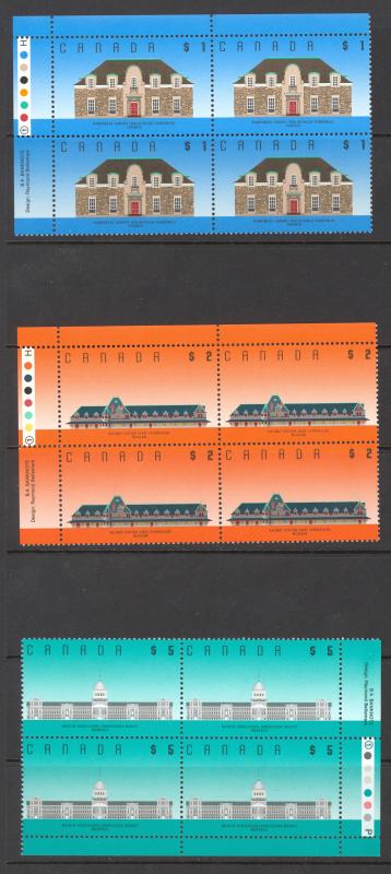 Canada Sc# 1181-1183 MNH PB Set/3 1989-1990 $1-$5 High Values - Architecture