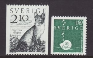 Sweden 1468-1469 Fox,Sea Shell MNH VF