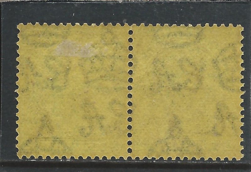 FALKLAND IS 1921-28 2½d DP PURPLE/P YELLOW PAIR ONE WITH SWAN NECKED 2 MM S