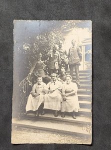 WW1 WWI Imperial German soldiers w cooks knives Army Military war photo postcard