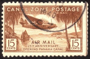 1939, Canal Zone 15c, Used, Sc C17