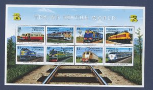 DOMINICA - Scott 2130 - MNH  S/S - Trains - 1999