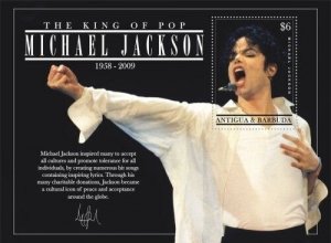 Antigua - 2009 Michael Jackson in Memoriam 1958 - 2009 Stamp Souvenir Sheet MNH