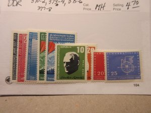 GERMANY DDR Scott 370-2, 373-4, 375-6, 377-8 MINT HINGED Cat $4.70