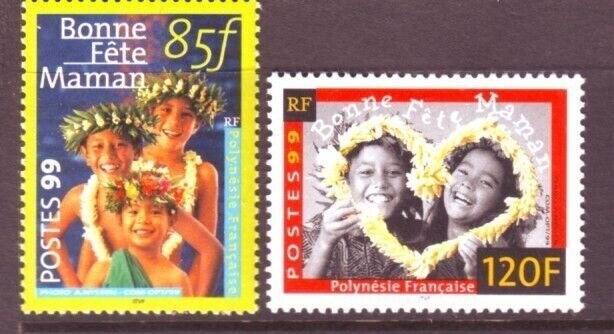 French Polynesia Sc 756-57 NH ISSUE OF 1999 - Mother's Day