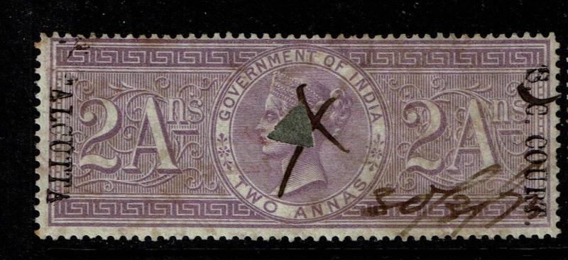 India 2A S.C. Court Calcutta, Used, BF# 42, Type C, Hinge Remnant - S2023