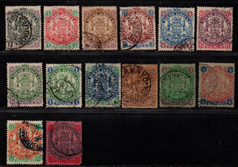 $Rhodesia Sc#26-39 used, VF, complete set, 37 thin, Cv. $241.65