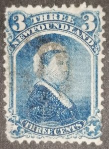 Newfoundland 3 cents blue 1868 Michel 24, scarce